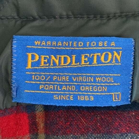 Pendleton Vintage Plaid Long Sleeve Button Down Shirt Pure Virgin Wool Made USA - Picture 7 of 16